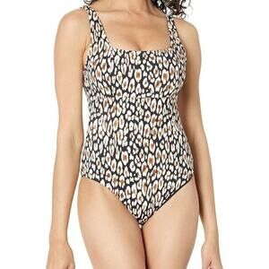 Tommy Bahama Palm Modern Safari Cat Square Neck One Piece Swim Women Size 4 NWT